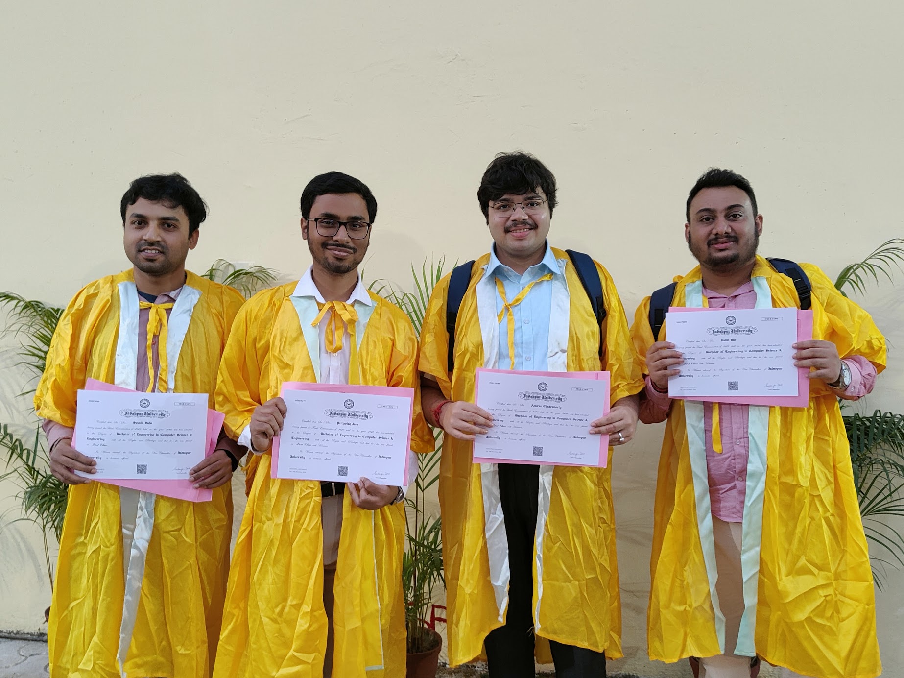 With classmates, Jadavpur University