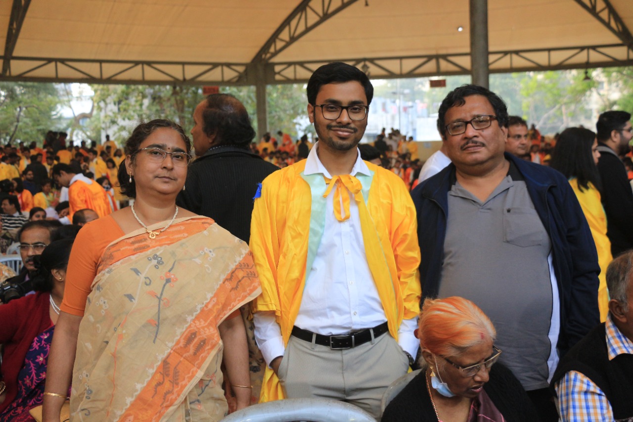 With parents at Open Air Theatre (OAT), JU